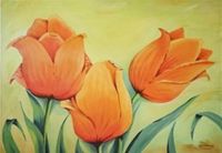 Ölgemälde "3 rote Tulpen", handgemalt  70 x 100 cm Hessen - Darmstadt Vorschau