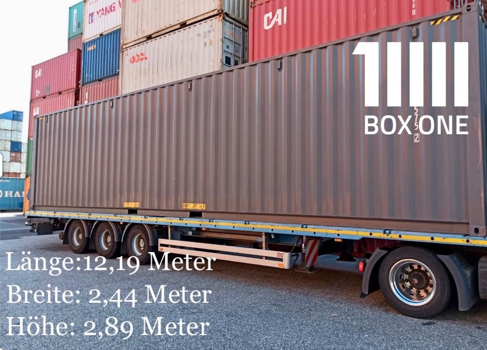 Seecontainer kaufen | 40 Fuß Seecontainer High Cube | XL Größe - Jetzt anrufen in Mainz