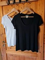 2 Shirts H&M schwarz/weiß Bayern - Pfakofen Vorschau