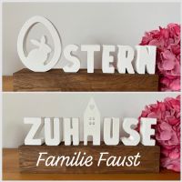 Holzpodest mit Buchstaben ggf. Wunschtext Ostern Zuhause Hase Hessen - Willingshausen Vorschau