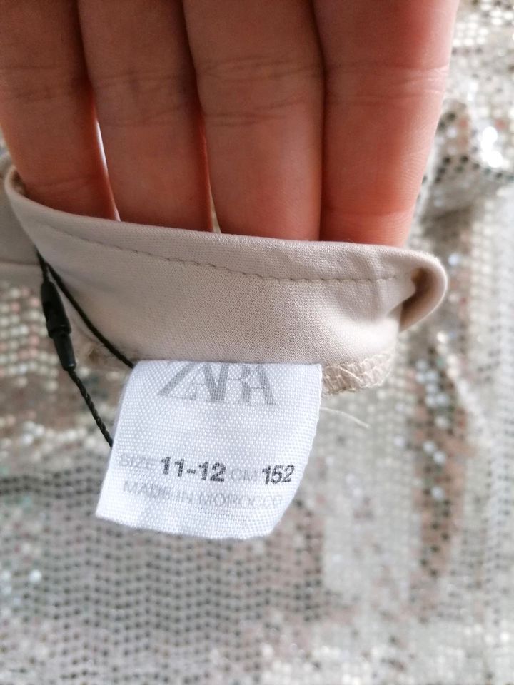 Mädchen Shirt Top Zara Pailletten Gr 152 in Halle