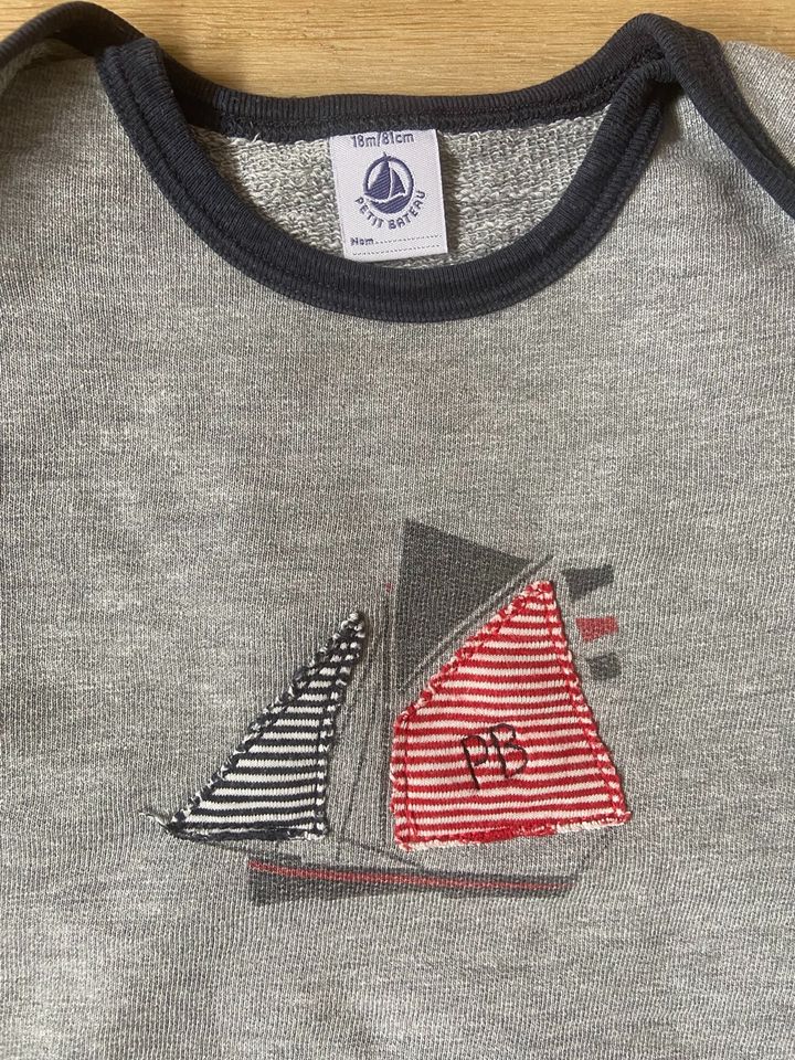 Petit Bateau Sweatshirt Pullover in Größe 80 / grau in Lemgo