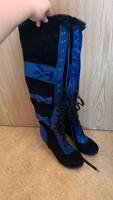 Lolita Schuhe High Heels Stiefel blau schwarz Cosplay Gr. 41 Berlin - Marzahn Vorschau