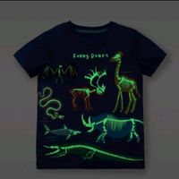 T-Shirt leuchtet in Nacht mit Knochen Gr.104 Mitte - Tiergarten Vorschau