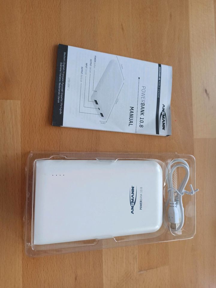 Powerbank Ansmann 10000 mAh 10.8 weiß mit OVP in Leipzig