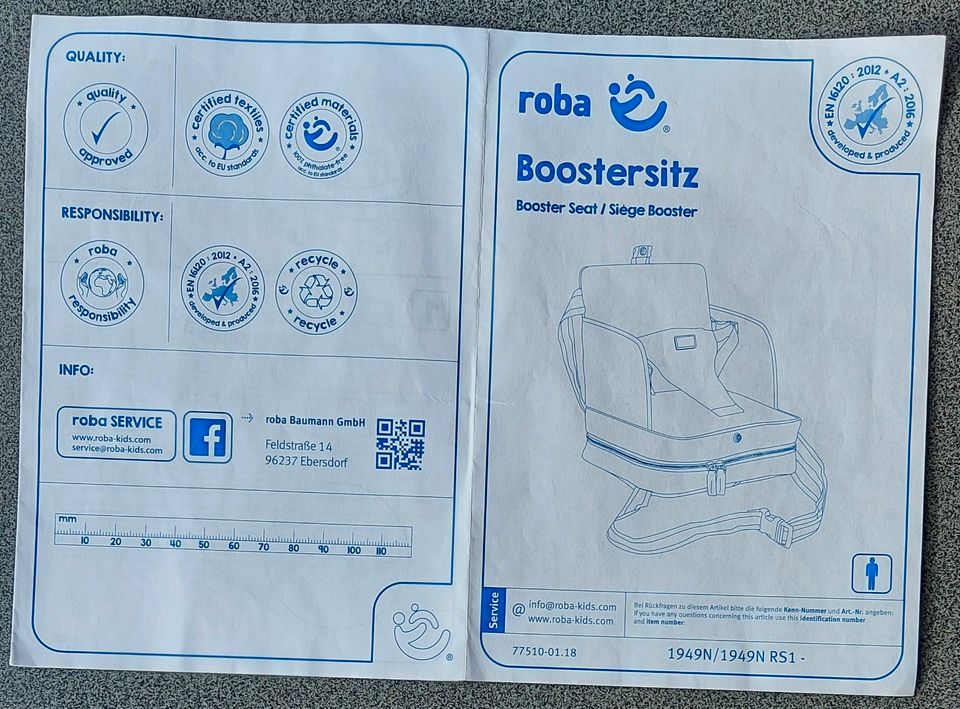 Robo Boostersitz Hochstuhl f unterwegs; Kinder 6 – 36 Monate gebr in Dortmund