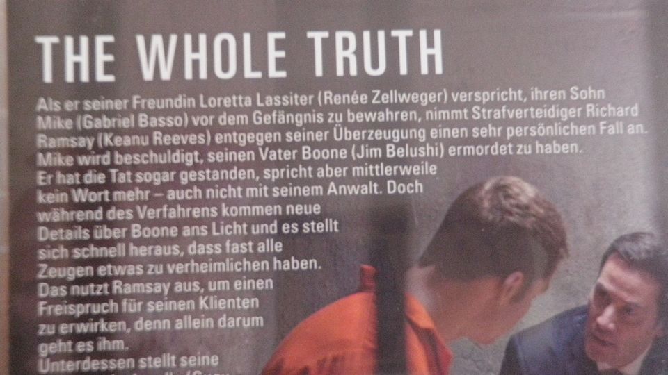 DVD "The whole Truth" die ganze Wahrheit  mit Keanu Reeves in Selm