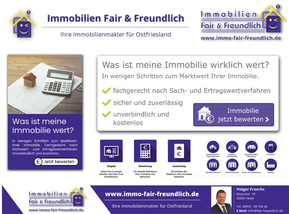 Was ist mein Haus Wert? Immobilienwerte ermitteln & online Immobilienbewertung starten in Großefehn