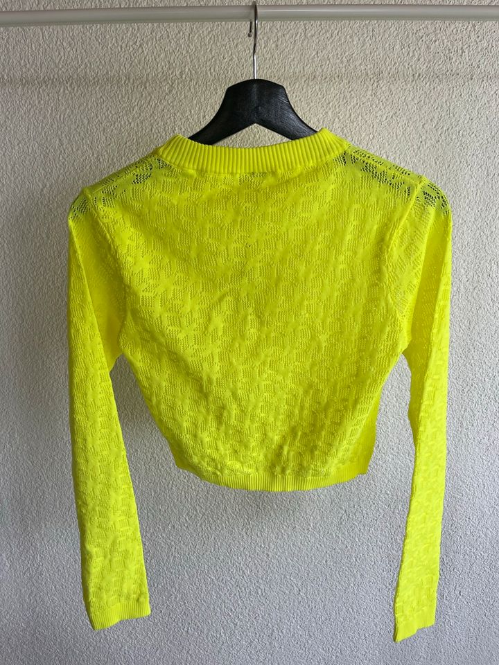 Karo Kauer Label Oberteil Shirt Longsleeve neon lime gelb M NEU in Elsenfeld