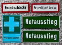 Hinweisschild Feuerlöschdecke, Notausstieg Obervieland - Kattenturm Vorschau