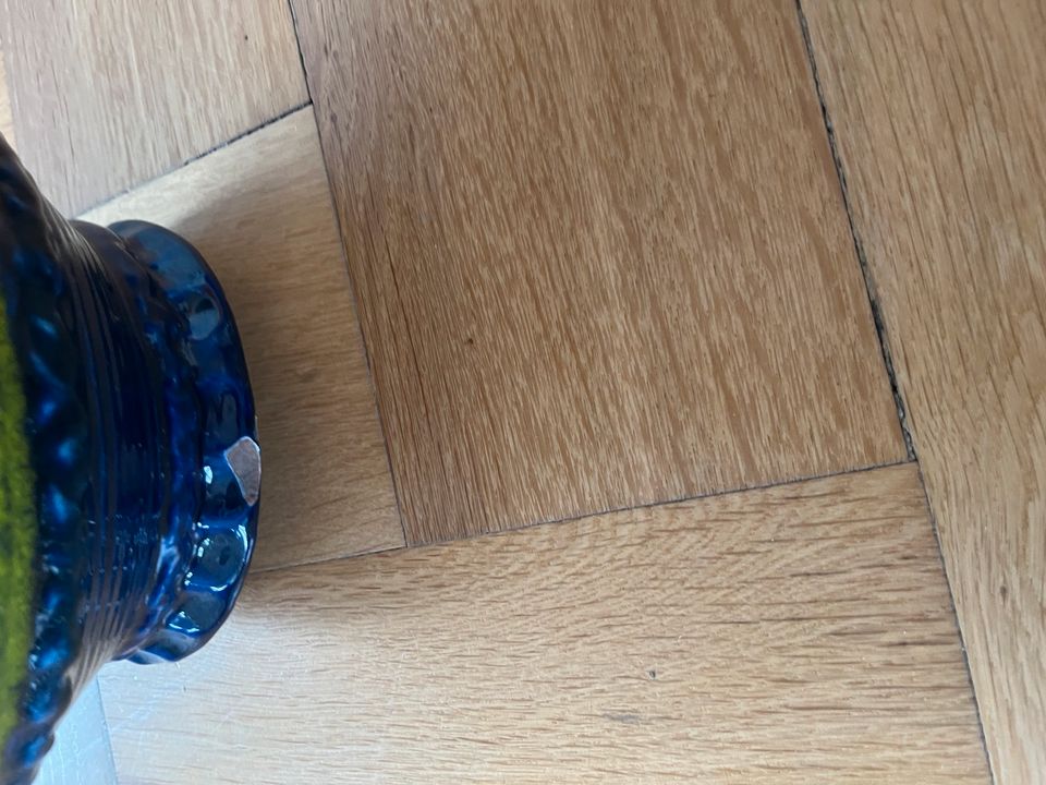 Bodenvase blau gelb vintage Retro Vase groß in Jena