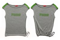 PUMA Sport Shirt ärmellos grau/grün Cotton Top mit Zugband Gr.M Hamburg Barmbek - Hamburg Barmbek-Süd  Vorschau