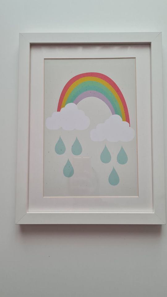 Wandbild gerahmt Kinderzimmer Regenbogen in Salzweg