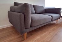 Andas Malvik Sofa Couch 2 Sitzer grau Stoff Eiche 172cm Sachsen-Anhalt - Wefensleben Vorschau