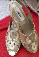 Peeptoe☆Sandalen☆Gold☆Elegant☆Keilabsatz☆Festlich☆ Wiesbaden - Mainz-Kastel Vorschau