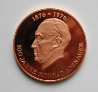 riesige Kupfer Medaille Konrad Adenauer 1876 - 1976 Bayern - Nördlingen Vorschau