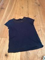 ‼️ T-Shirt Blau Hallhuber Gr. XS 34 Steine Pailletten Schleswig-Holstein - Reinbek Vorschau