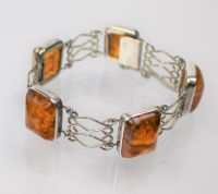 Fischlandschmuck, Bernstein Armband, 800er Silber, Georg Kramer Hessen - Fürth Vorschau