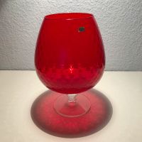 Mid Century Vase Fußschale Rot strukturiert Pokalglas Rot mit Fuß Nordrhein-Westfalen - Erftstadt Vorschau