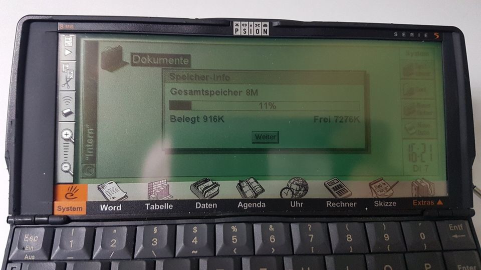 PSION Serie 5 in Lauta