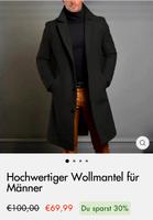 Wollmantel neu schwarz Gr. XL (slim L) fällt klein aus Hessen - Breitscheid Vorschau