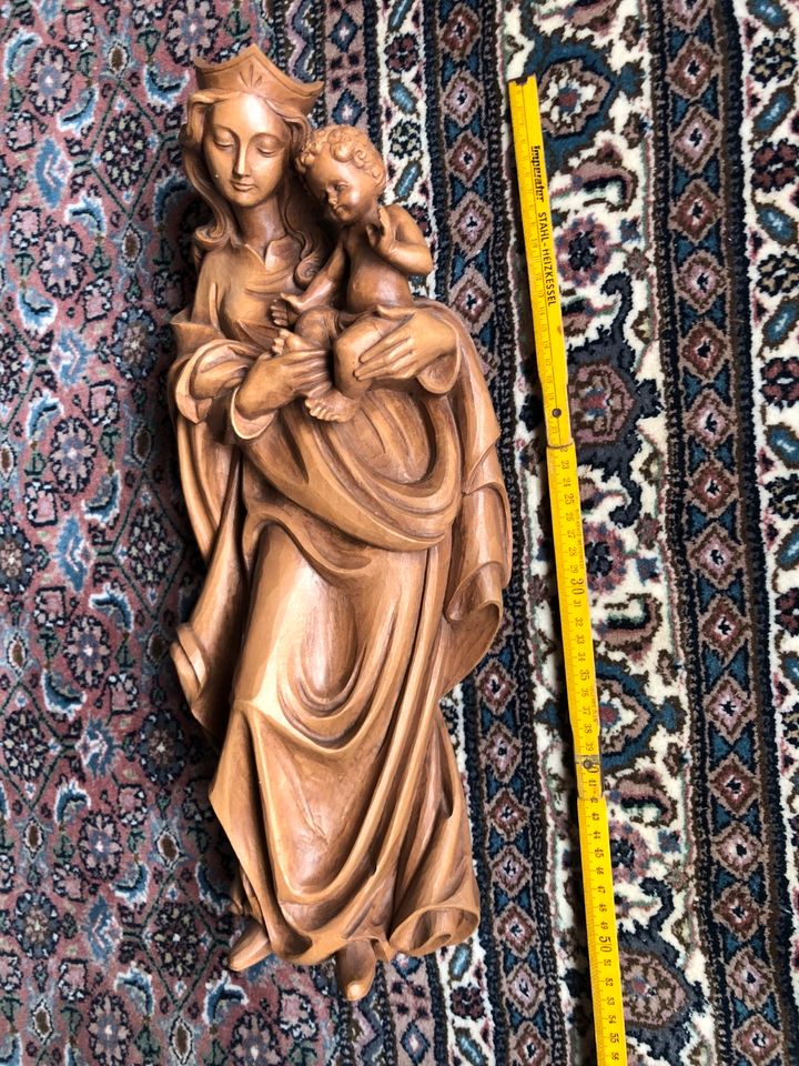 Madonna, handgeschnitzt, 50 cm Mutter Gottes, Maria, Schnitzerei in Rhens