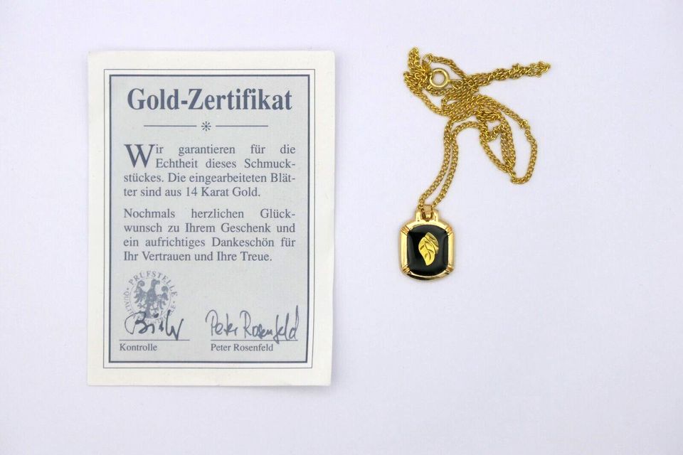 2x Kette mit Anhänger Blätter 14k Gold Schmuck Halskette in Gera