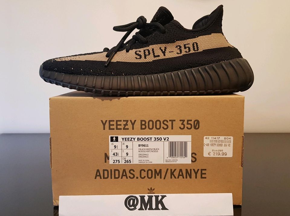 Adidas Yeezy Boost 350 V2 B/Green EU43 1/3 US9.5 Limitiert in Frankfurt am Main