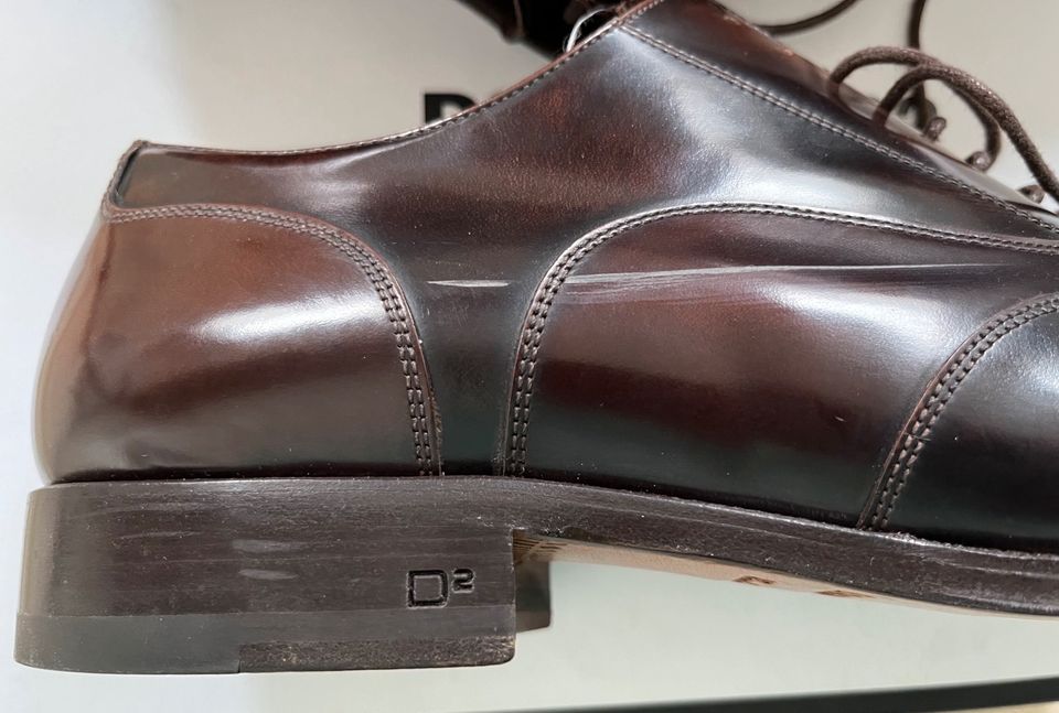 Dsquared2 Herrenschuh Gr. 43, Leder braun, handgefertigt in Altenstadt Iller