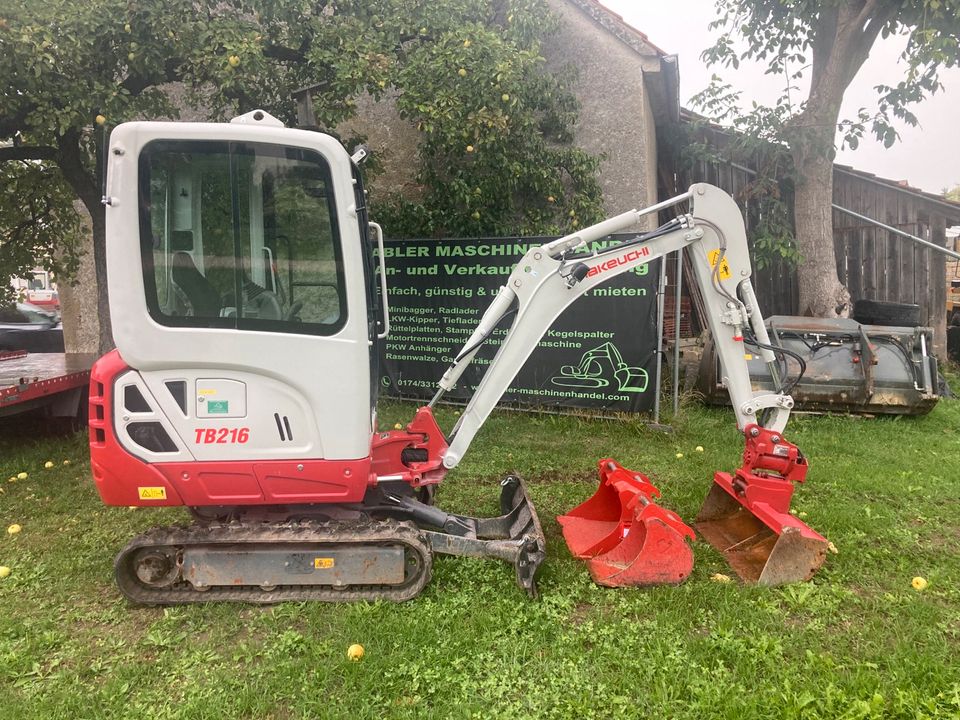 Minibagger Takeuchi TB216 mit Powertilt mieten Preis brutto in Aichach