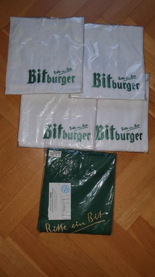 **NEU ** 5x Bistroschürzen Bitburger weiß und Grün in Wurzen