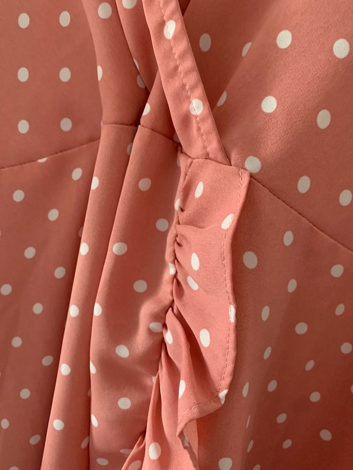 Kleid Sommerkleid Wickelkleid Polkadots Rosa weiße Punkte 46 48 in Potsdam