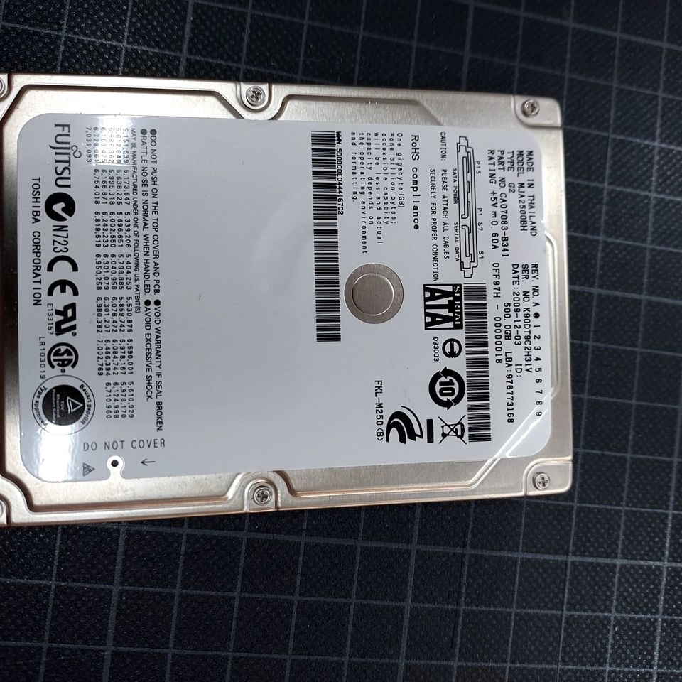 Verkaufe eine Festplatte Fujitsu 2.5 Zoll  500GB in Moers