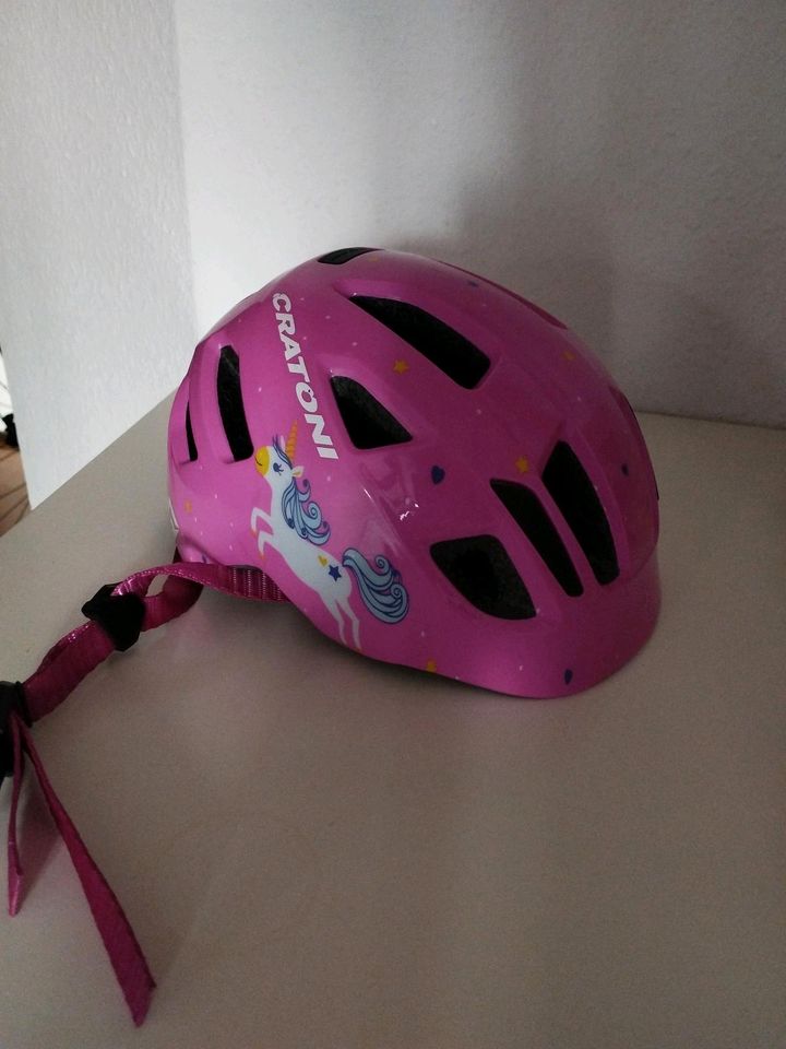 Cratoni Kinder Fahrradhelm 46-51 cm pink Einhorn- nur Abholung! in Düsseldorf