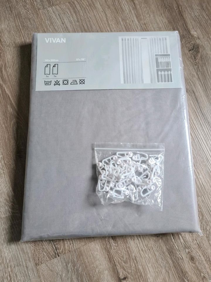 Ikea Vivan Vorhänge Gardinen 300x145cm grau mit Ösen in Bochum