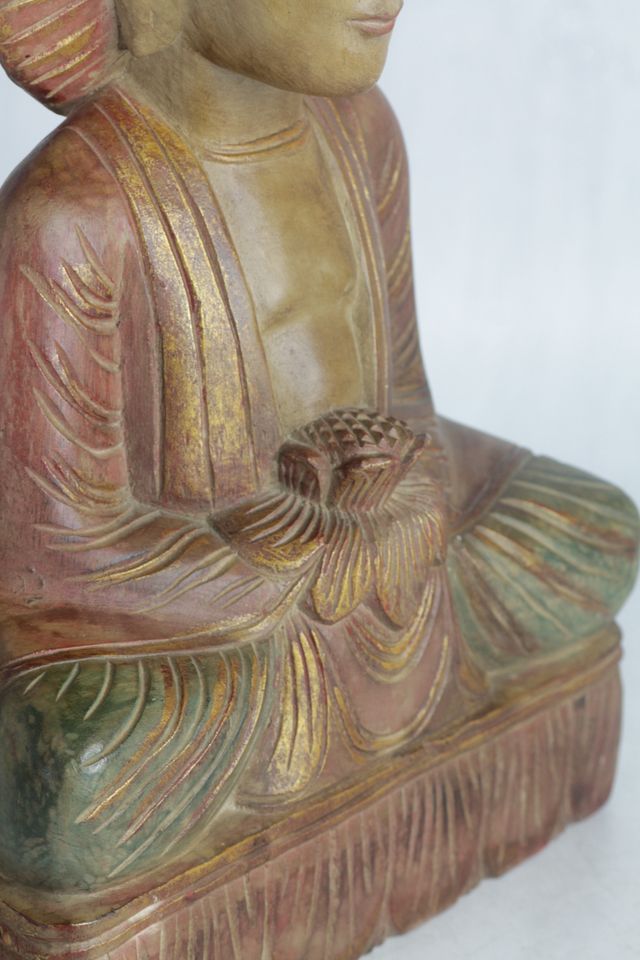 BUDDHA Figur Gottheit sitzende Buddhafigur Lotusblüte 40cm in Schrobenhausen