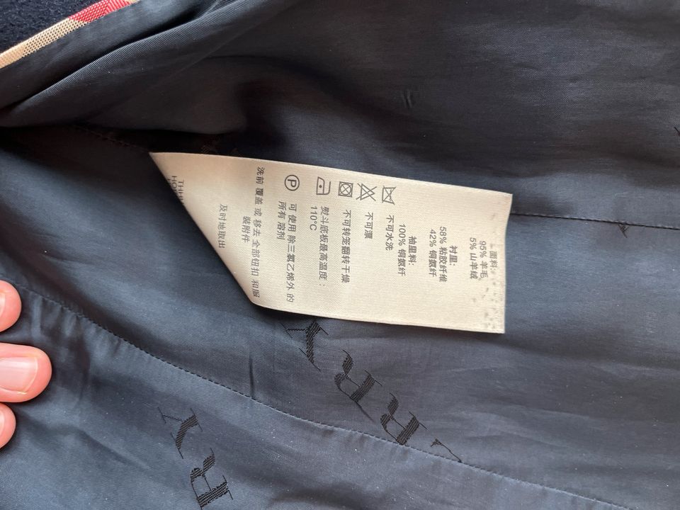 Burberry Trenchcoat Mantel Wolle 32 XS Dunkelblau in München