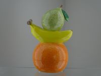 Vase Blumenvase Früchte Orange Banane Birne Steingut farbig Wiesbaden - Erbenheim Vorschau