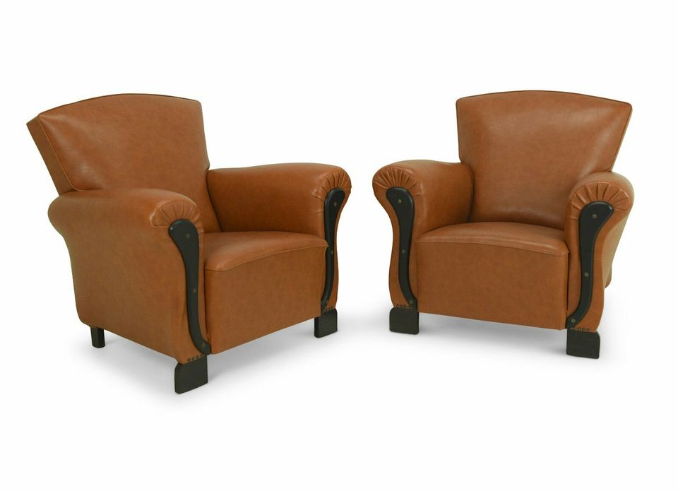 ANTIK! Paar Club Sessel Art Déco um 1940 Lounge Chairs Kunstledersessel zwei 2 F-1203 in Lüdinghausen