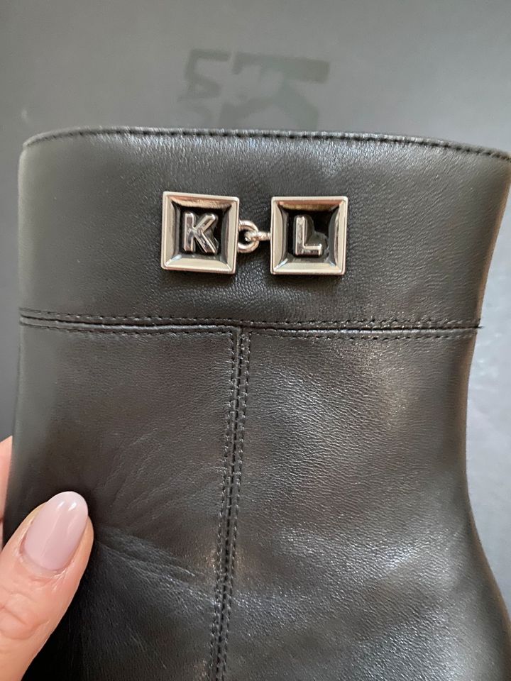 Karl Lagerfeld Stiefeletten Leder schwarz 39 NEU!!! in Aachen