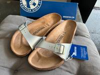 Birkenstock Madrid Gr 38 Sandalen silber Schlappen Neu Baden-Württemberg - Bad Saulgau Vorschau
