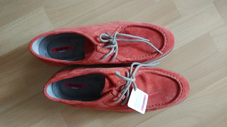 NEU - LLOYD Bootsschuhe Mokassin Wildleder rot orange Gr. 45 in Bochum