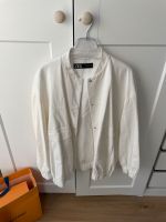 Zara Jacke M weiß beige nude Bomberjacke Leinen Optik Blouson Bayern - Aichach Vorschau