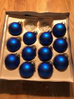 12  Christbaum Kugeln, Glas, matt/blau Weihnachtsdeko Baumschmuck Nordrhein-Westfalen - Hückeswagen Vorschau