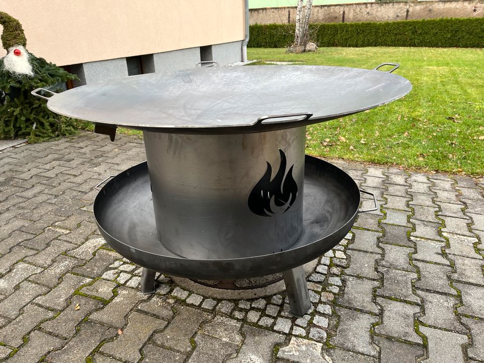 Feuerschale , Grillplatte 100 , 80 , Feuer ,Grillen , Aufsatzring in Stotternheim