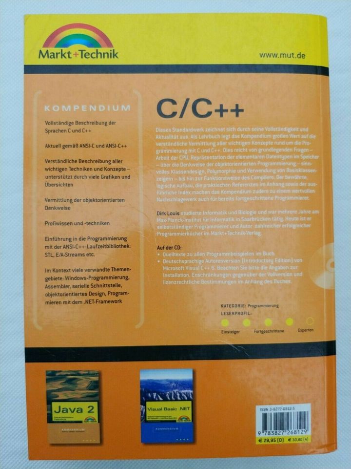 Programmiersprache C/C++ Kompendium, Buch mit CD, Programmierung in Berlin