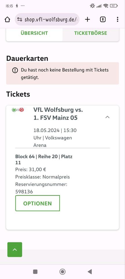 Ticket VfL Wolfsburg in Oebisfelde-Weferlingen