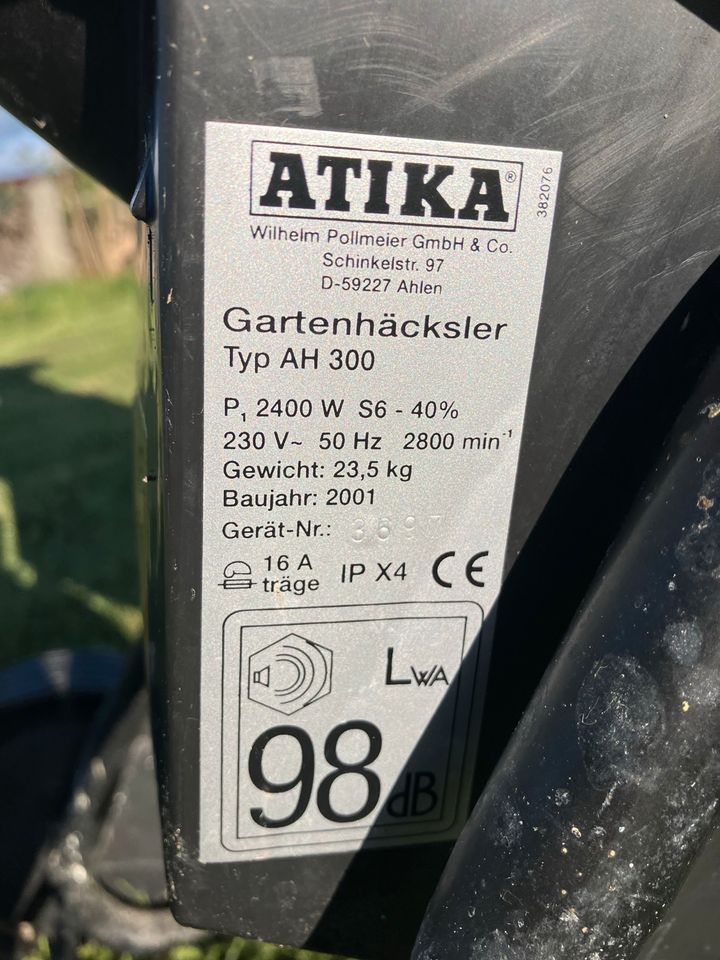 ATIKA Gartenhäcksler AH 300, elektrisch in Lalendorf