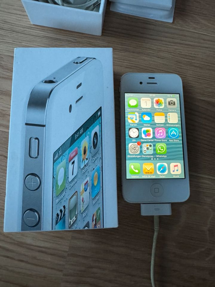 Apple iPhone 4S, white, 16GB super erhalten + vollständiges Zubeh in Rehfelde