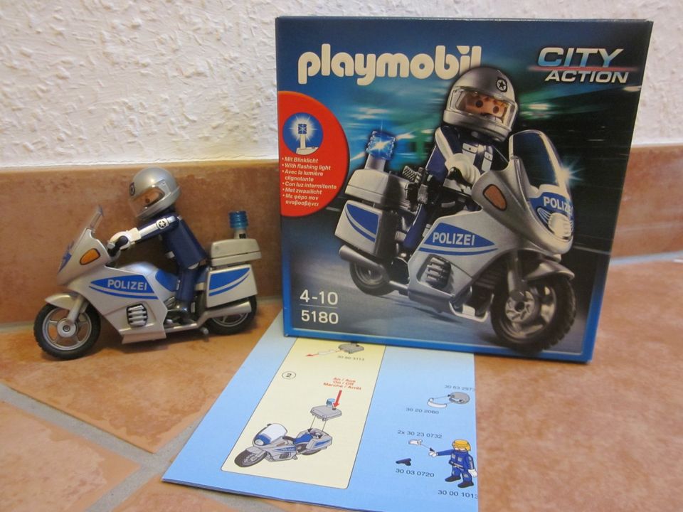 Playmobil 5180 City Action Polizeimotorrad mit Blinklicht - TOP in Dägeling